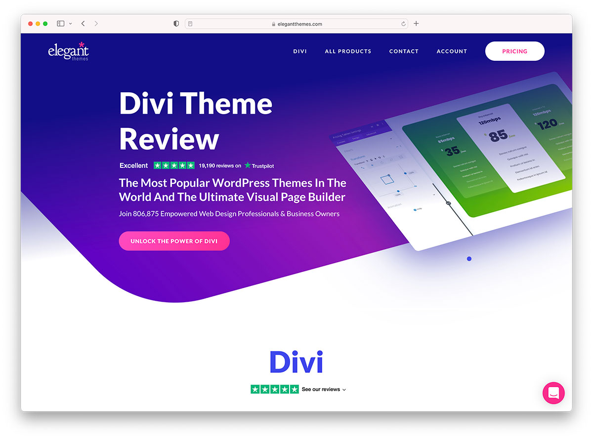 WordPress Divi reprezentacinė svetainė